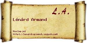 Lénárd Armand névjegykártya